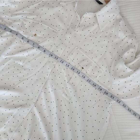 Zara front pockets button down polka-dot shirt blouse - Picture 5 of 7